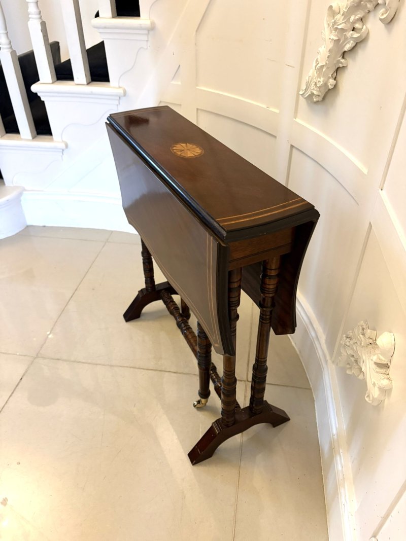 Antique Mahogany Sutherland Occasional Table with Satinwood Inlay - Image 3